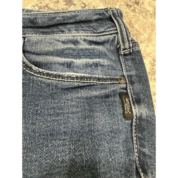 Silver Jeans Suki Slim Boot Blue Womens Size 33x33 Fits 37x31 - Picture 5 of 16